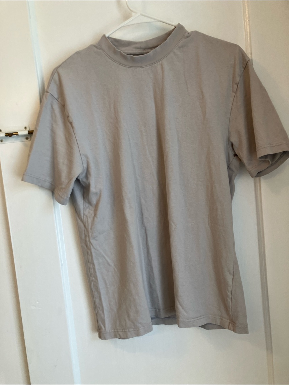 Topman Men’s Neutral Light Gray Short Sleeve Crewneck Tee